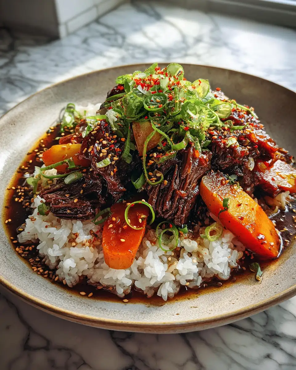Final dish - Savory Fusion: A Journey Through Korean Style Pot Roast Bliss