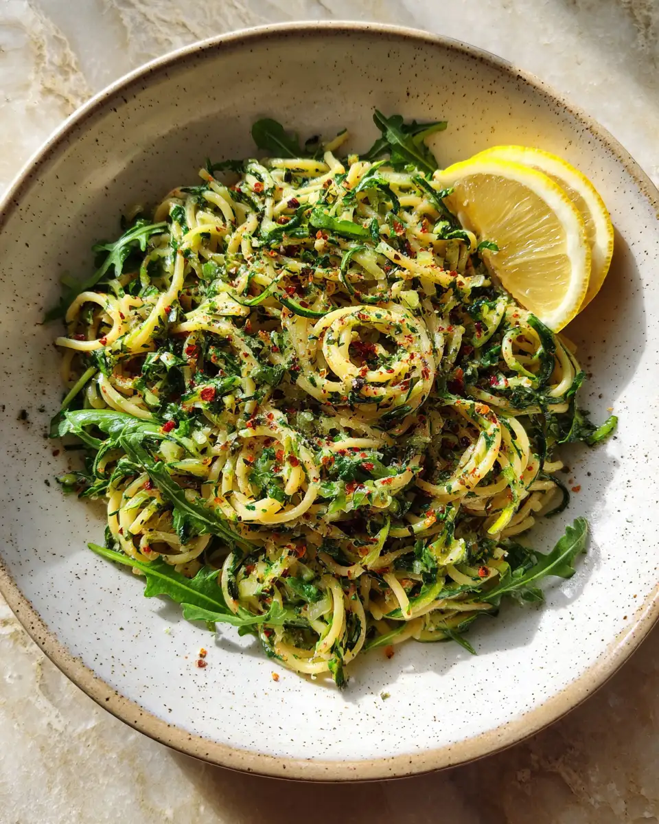 Final dish - Zesty Lemon Arugula Pasta Salad Delight