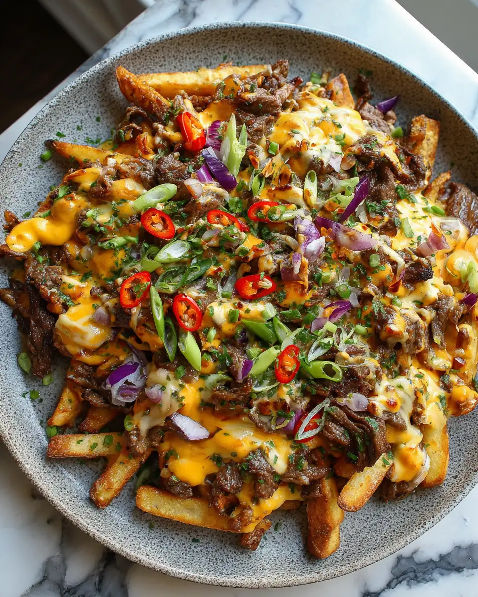 Final dish - Ultimate Loaded Philly Cheesesteak Fries Recipe Explosion