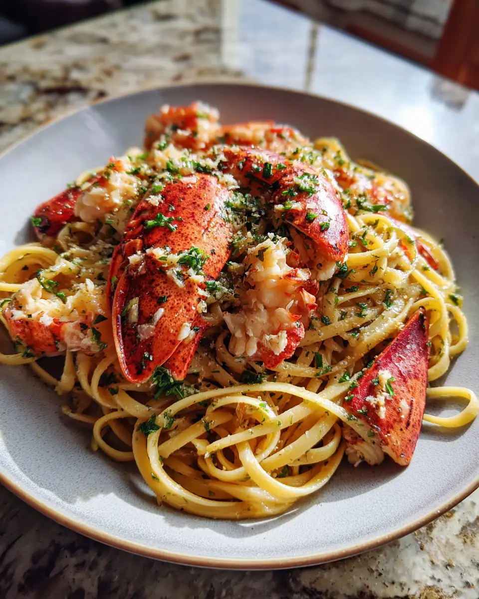 Final dish - Luscious Lobster Scampi Linguine: Dive into a Seafood Delight