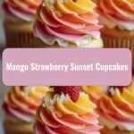 Tropical Bliss: Mango Strawberry Sunset Cupcakes Delight
