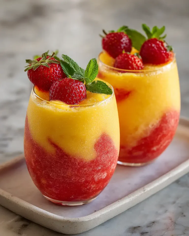 Cool Off with Irresistible Mango Strawberry Swirled Slushies - Featured Image