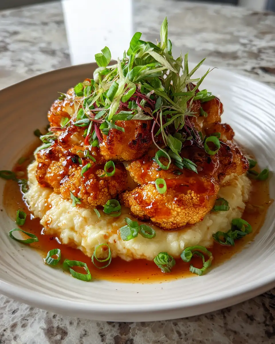 Sweet Heat Delight Maple Sriracha Cauliflower Takes Center Stage 6 Final dish - Sweet Heat Delight Maple Sriracha Cauliflower Takes Center Stage
