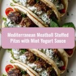 Mediterranean Meatball Magic: Stuffed Pitas with Mint Yogurt Sauce