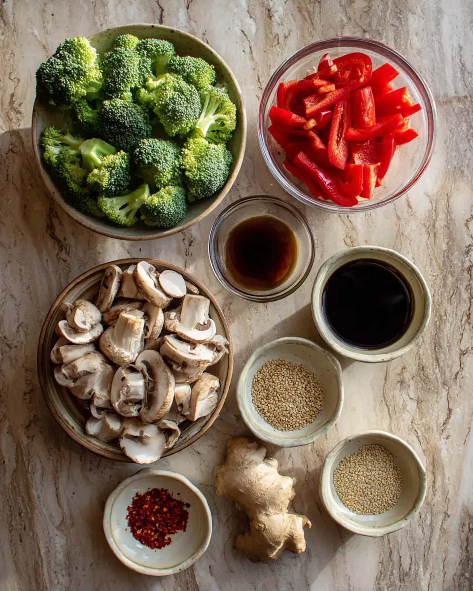 Ingredients for Savor the Flavor: Quick and Easy Mushroom and Broccoli Stir-Fry