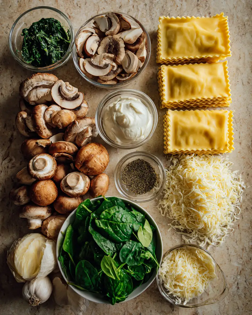 Layered Delights Discover the Ultimate Mushroom and Spinach Lasagna 4 Ingredients for Layered Delights Discover the Ultimate Mushroom and Spinach Lasagna