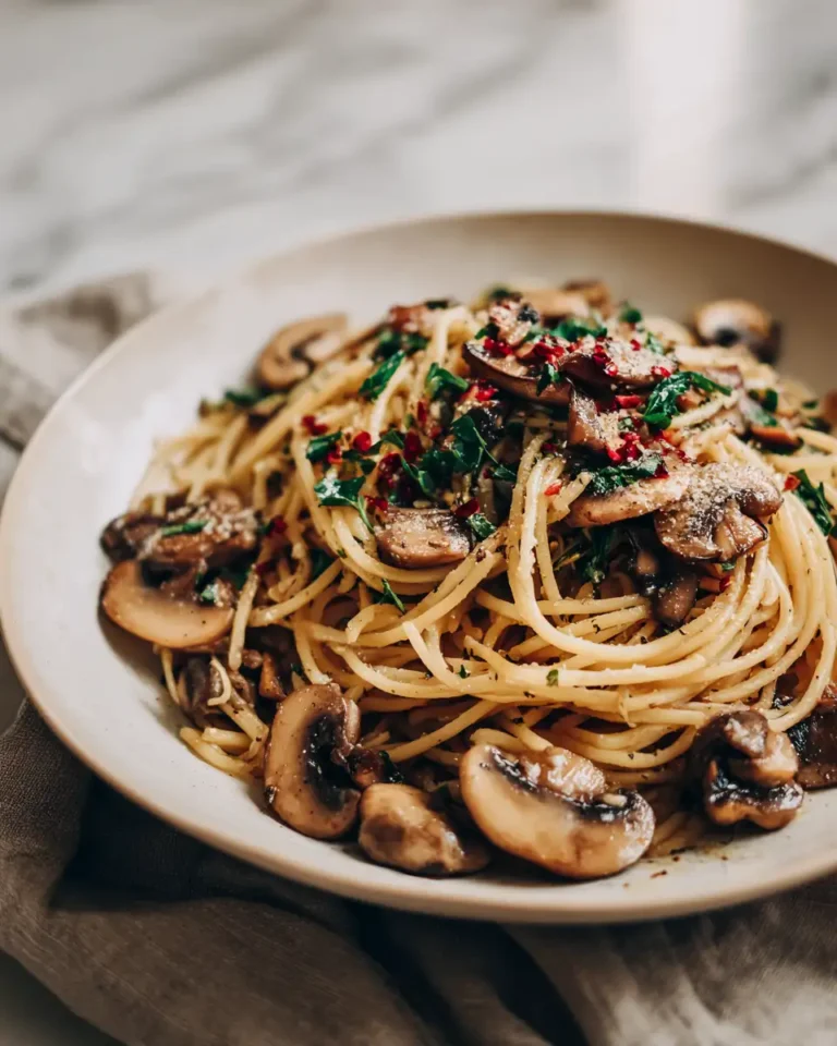 Earthy Elegance: Mushroom Spaghetti Aglio Olio Delight - Featured Image