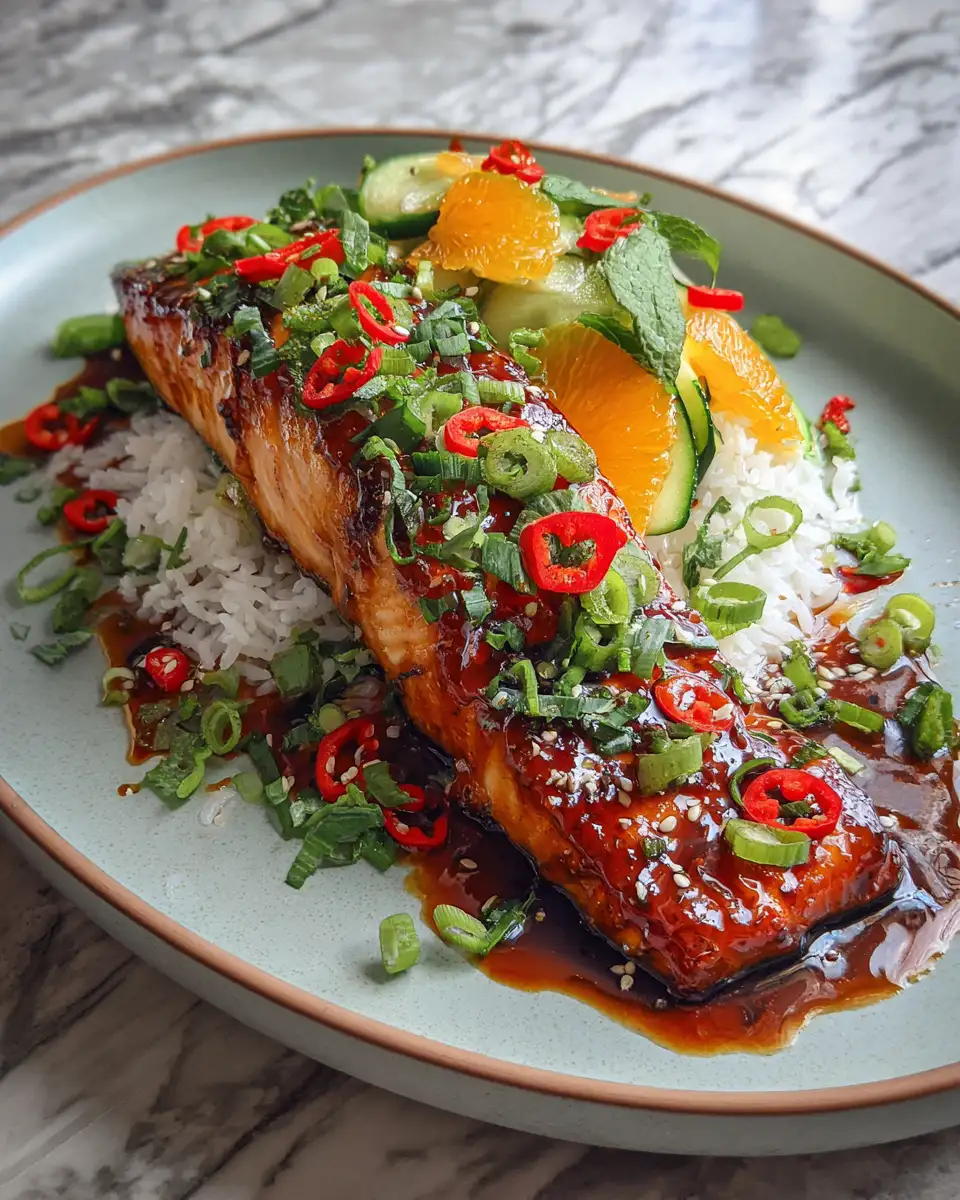 Final dish - Zesty Orange Teriyaki Salmon: A Flavorful Fusion Delight