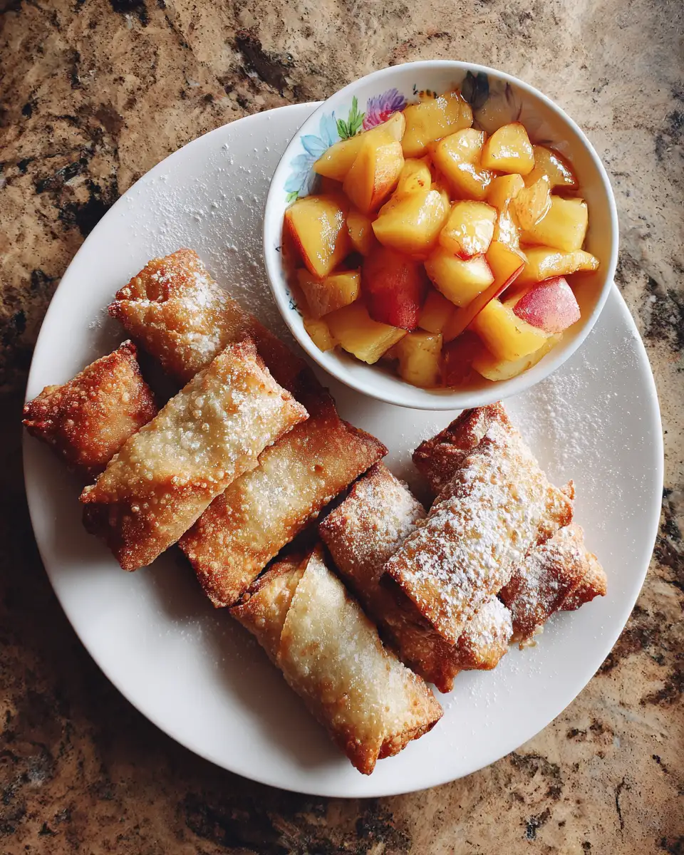 Ingredients for Crispy Peach Cobbler Egg Rolls: A Sweet Twist on a Classic Dessert