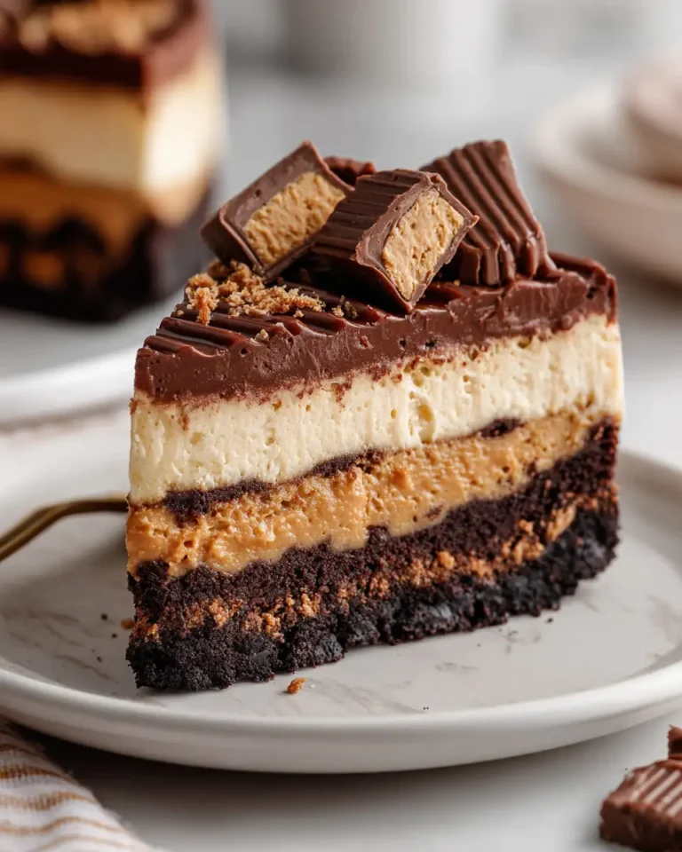 Decadent Delights: Indulge in Peanut Butter Cup Brownie Cheesecake Bliss - Featured Image