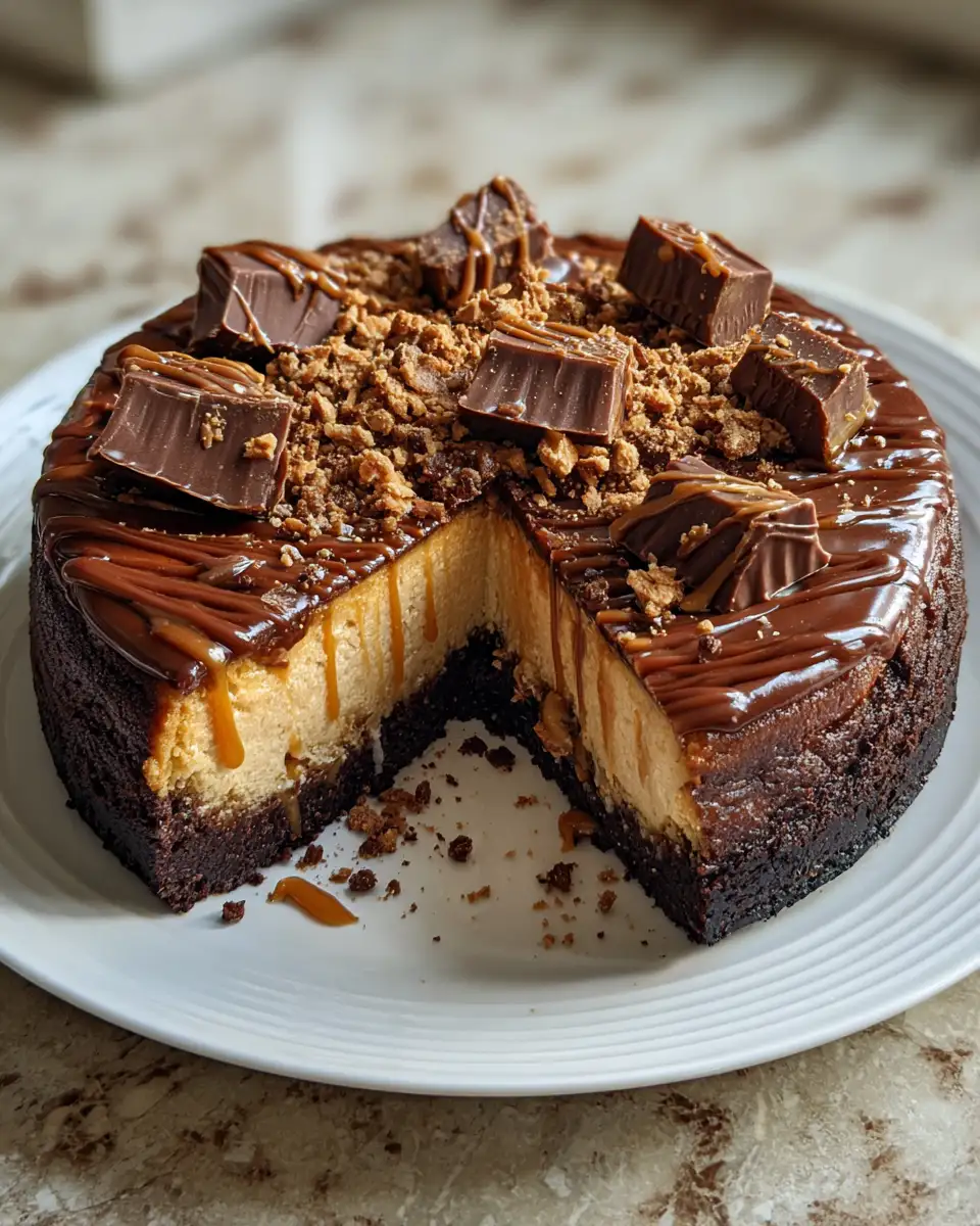 Decadent Delights: Indulge in Peanut Butter Cup Brownie Cheesecake Bliss 6 Final dish - Decadent Delights: Indulge in Peanut Butter Cup Brownie Cheesecake Bliss