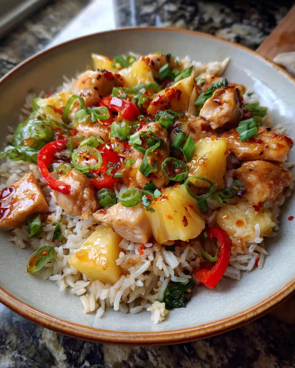Final dish - Tropical Delight: A Pineapple Chicken and Rice Lover's Dream