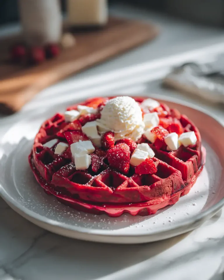 Swirl into Delight with Red Velvet Marble Waffles - Featured Image