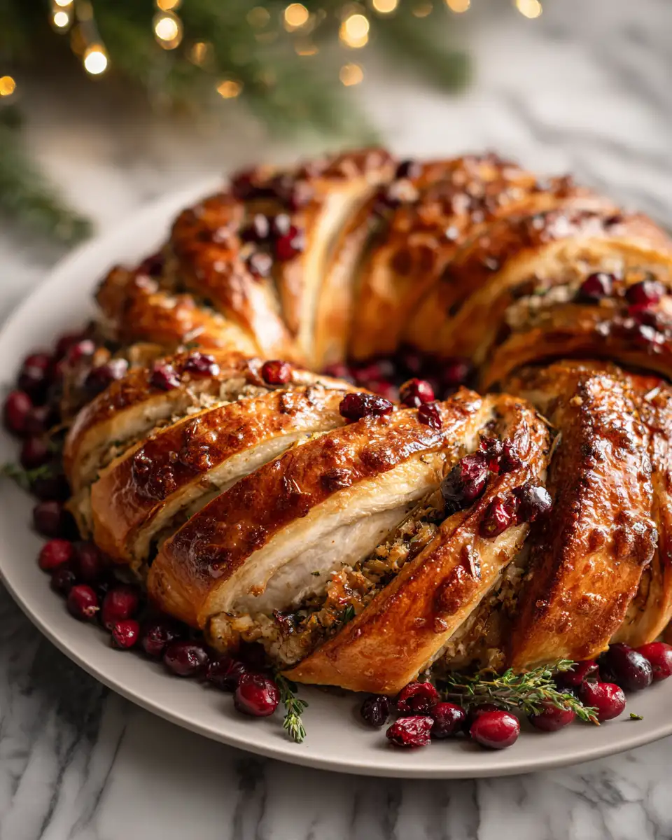 Deliciously Festive: Savory Turkey and Cranberry Crescent Ring 6 Final dish - Deliciously Festive: Savory Turkey and Cranberry Crescent Ring