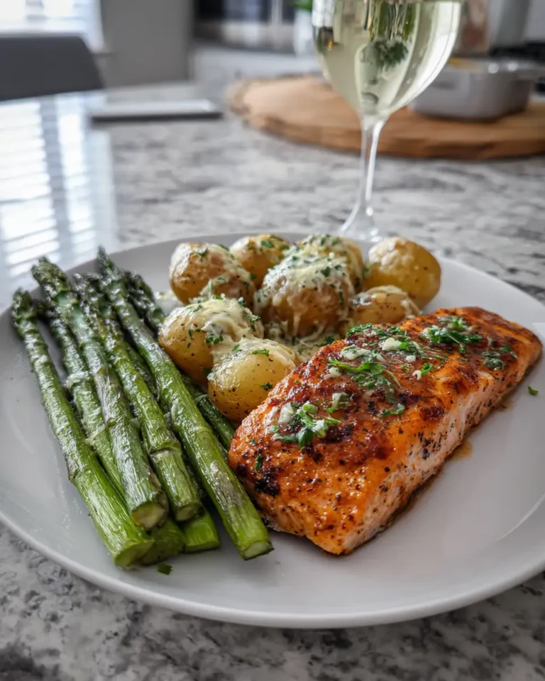 Savor the Flavor: Spiced Salmon with Cheesy Asparagus and Garlic Herb Potatoes - Featured Image