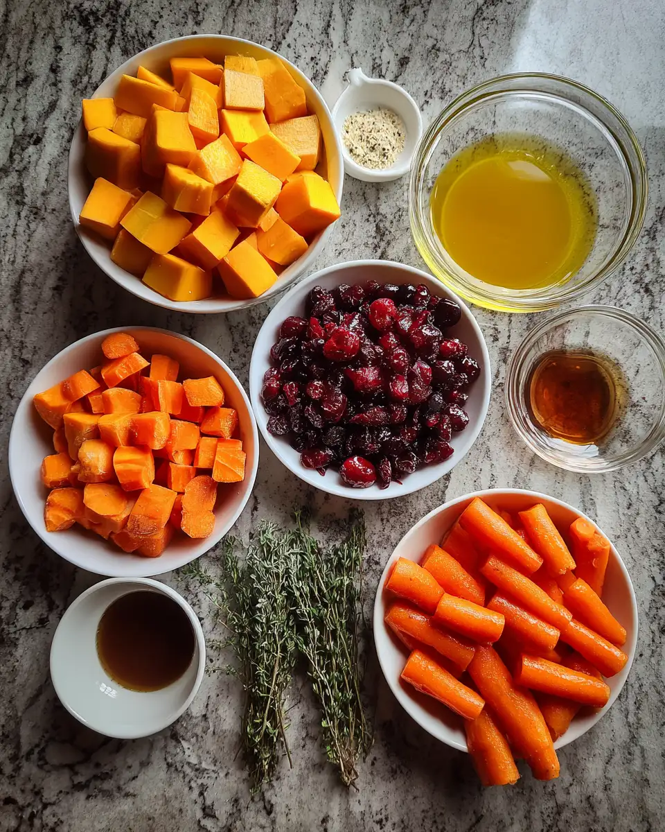 Savor the Season: Squash and Carrot Bake with Cranberry Honey Drizzle 4 Ingredients for Savor the Season: Squash and Carrot Bake with Cranberry Honey Drizzle
