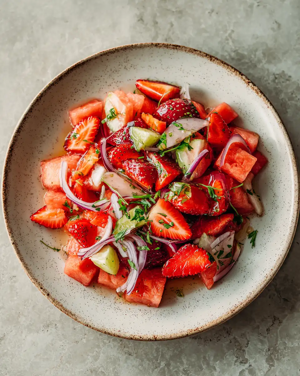 Final dish - Refreshing Summer Bliss: Strawberry Watermelon Salad with Honey