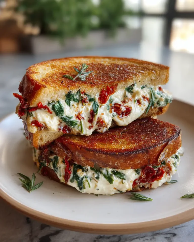 Melty Magic: Sun-Dried Tomato Spinach Ricotta Grilled Cheese Delight - Featured Image