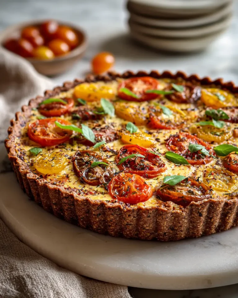 Savory Delight: Tomato Tart with a Nutty Brown Rice Crust - Featured Image