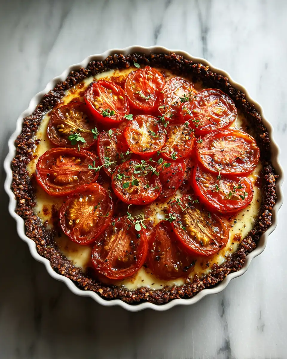 Savory Delight: Tomato Tart with a Nutty Brown Rice Crust 6 Final dish - Savory Delight: Tomato Tart with a Nutty Brown Rice Crust