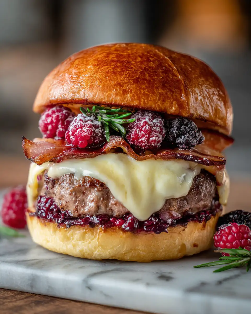 Indulgence Redefined: The Bacon Blackberry Cheesecake Burger Experience 6 Final dish - Indulgence Redefined: The Bacon Blackberry Cheesecake Burger Experience