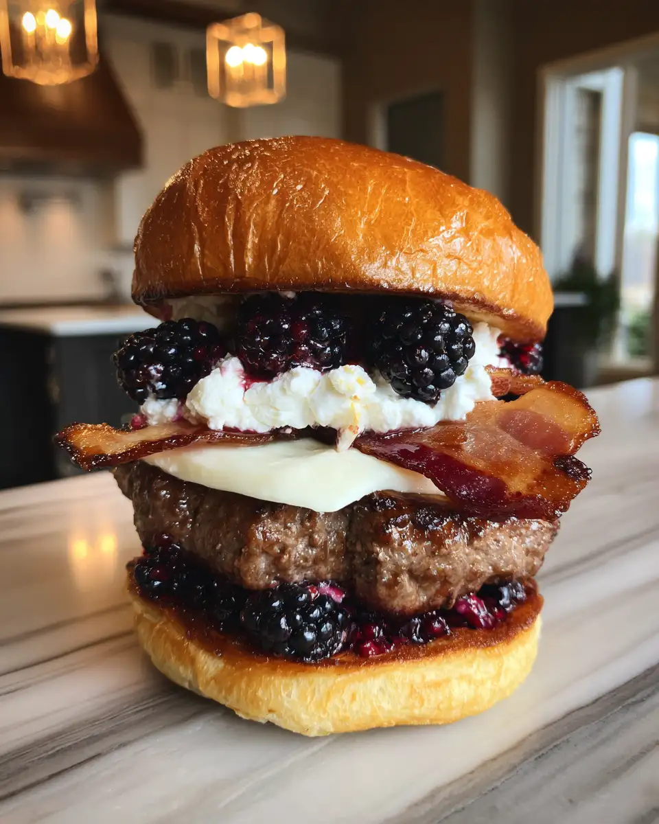 Indulgence Redefined: The Bacon Blackberry Cheesecake Burger Experience 4 Ingredients for Indulgence Redefined: The Bacon Blackberry Cheesecake Burger Experience