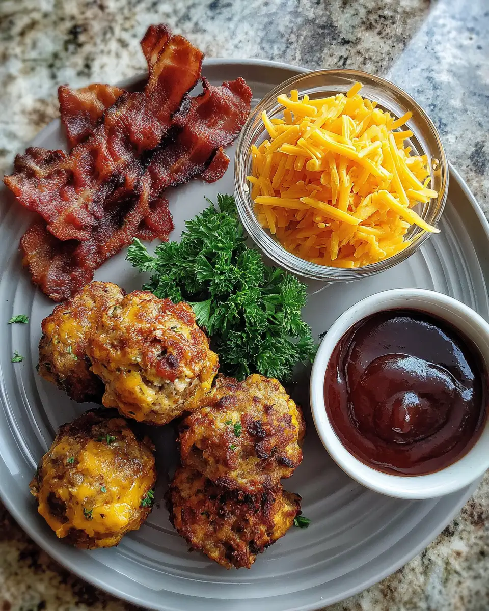 Ingredients for Sizzle and Serve: BBQ Bacon Cheeseburger Meatballs in Just 30 Minutes