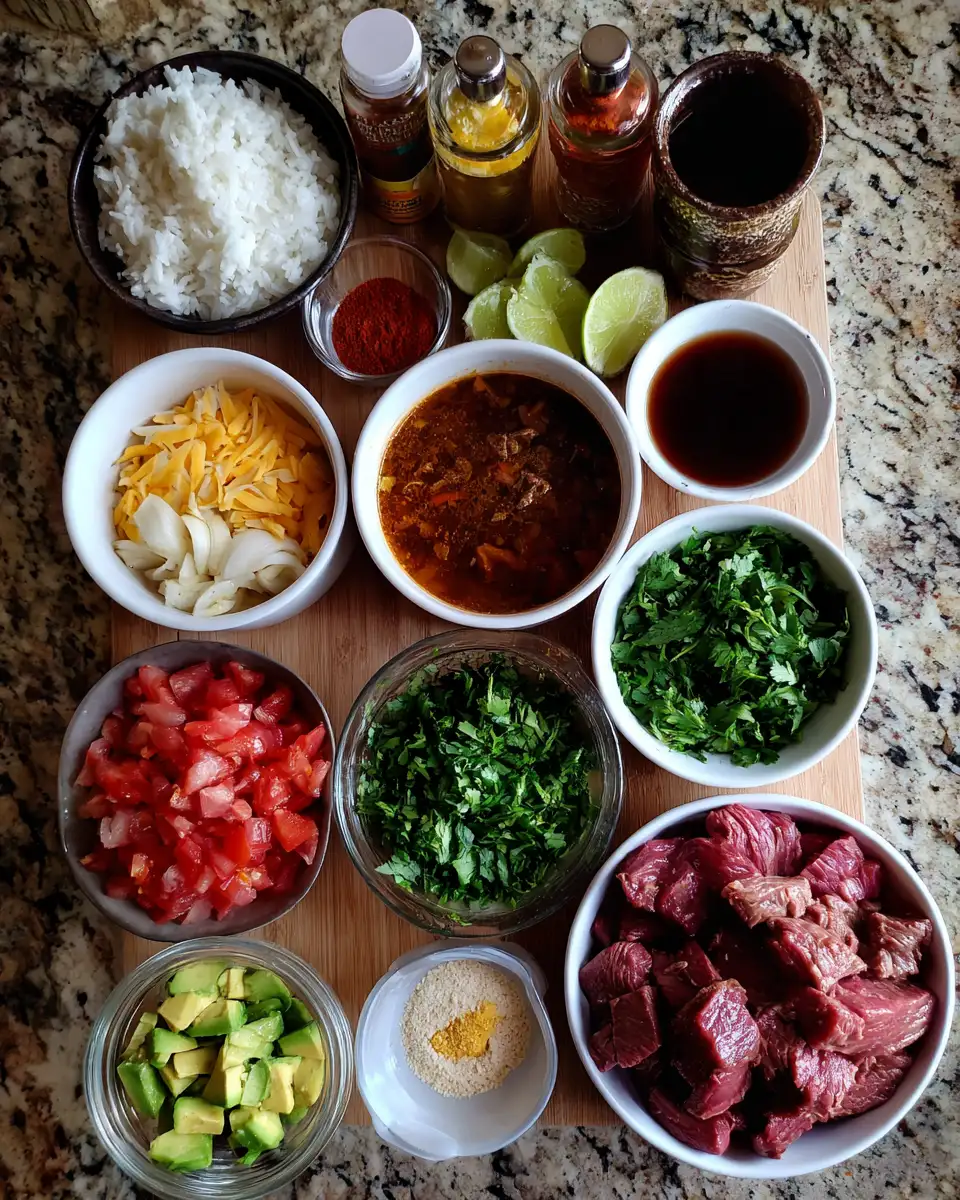 Ingredients for Savor the Flavor: Irresistible Birria Beef Taco Bowls Delight