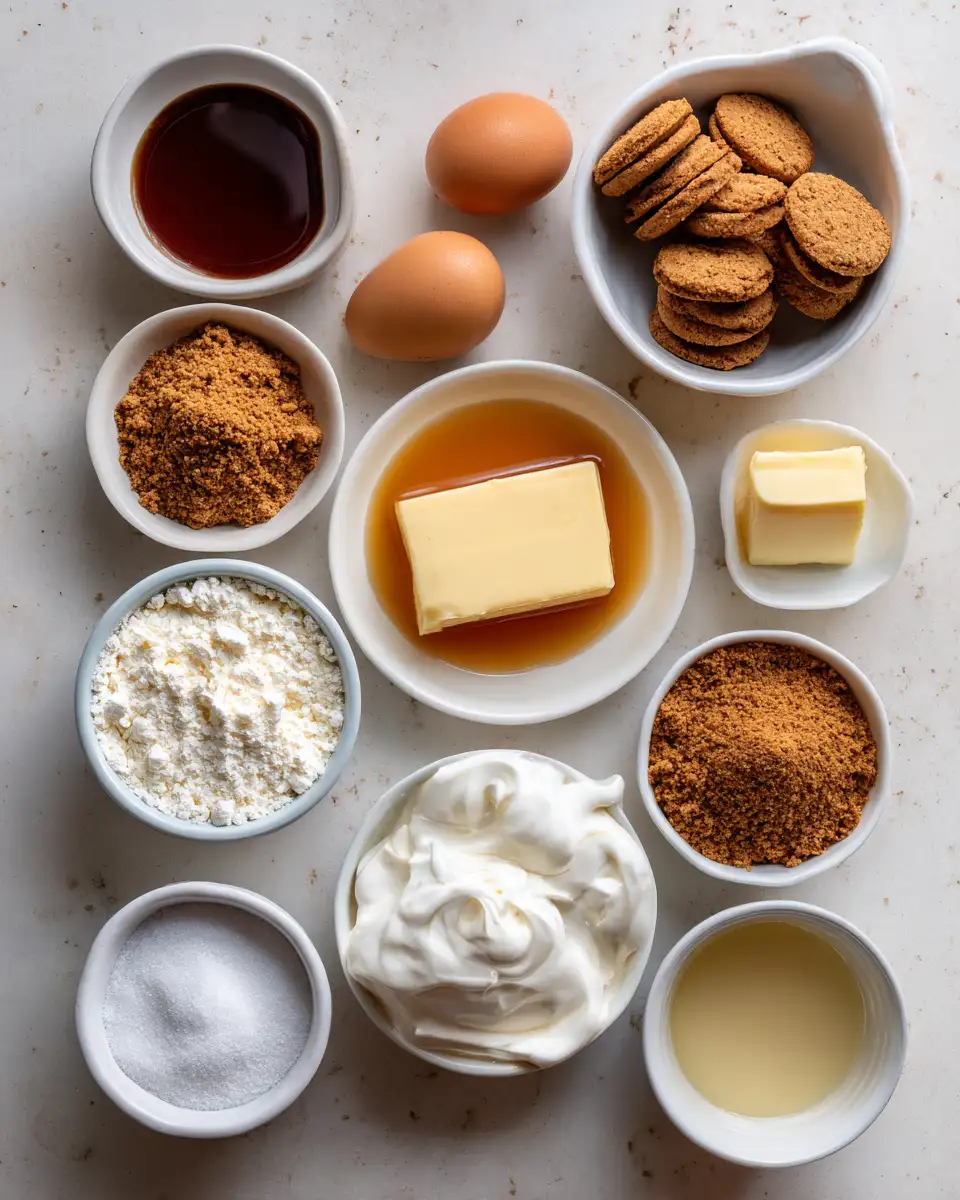 Ingredients for Decadent Biscoff Caramel Mini Cheesecakes: A Bite-Sized Delight