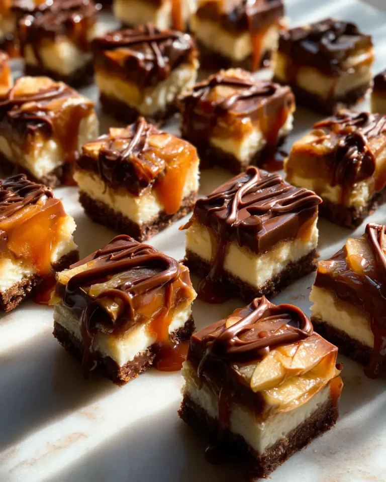 Indulge in Irresistible Caramel Apple Chocolate Cheesecake Bites - Featured Image