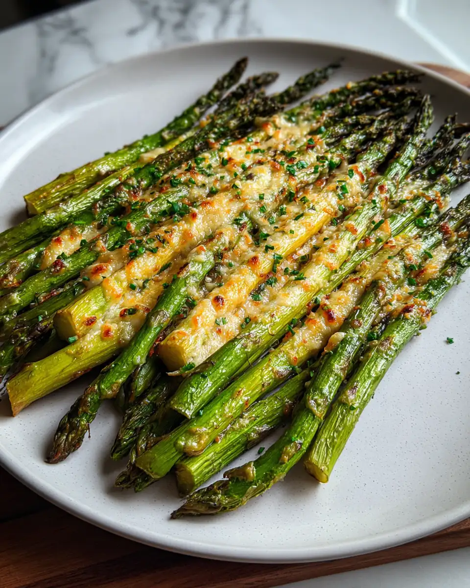Final dish - Irresistibly Cheesy Garlic Roasted Asparagus That'll Elevate Your Dinner Table