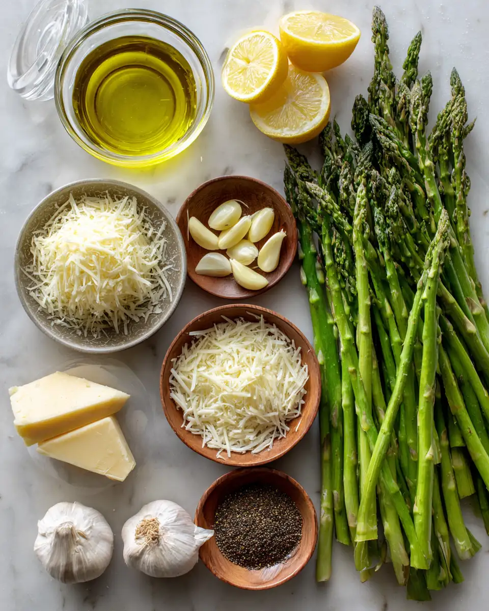 Ingredients for Irresistibly Cheesy Garlic Roasted Asparagus That'll Elevate Your Dinner Table