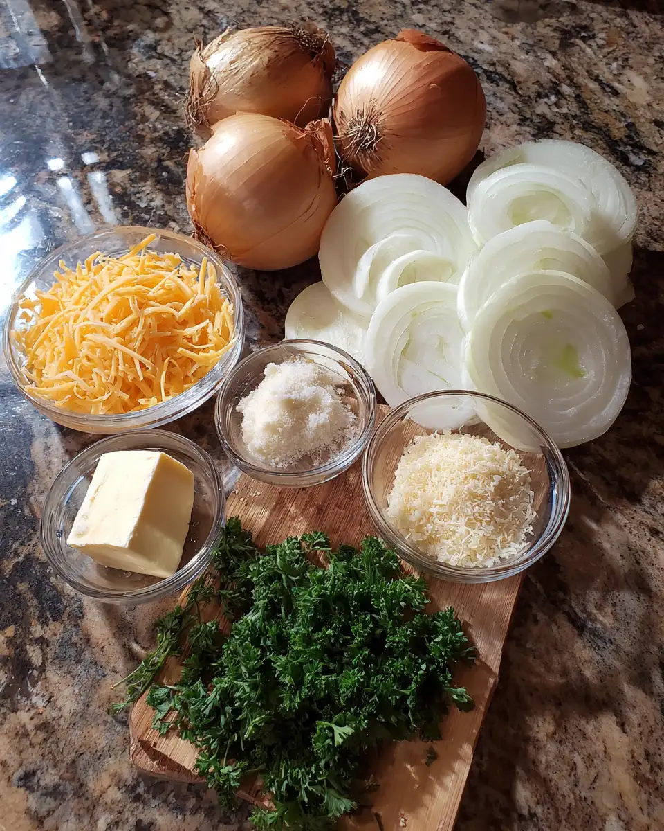 Ingredients for Fall in Love with Cheesy Tennessee Onions