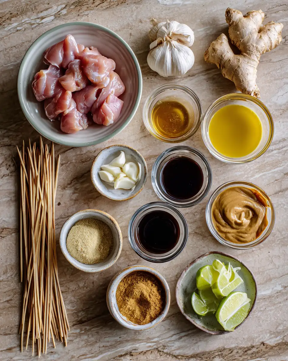 Sizzling Chicken Satay: A Flavorful Journey to Southeast Asia 4 Ingredients for Sizzling Chicken Satay: A Flavorful Journey to Southeast Asia