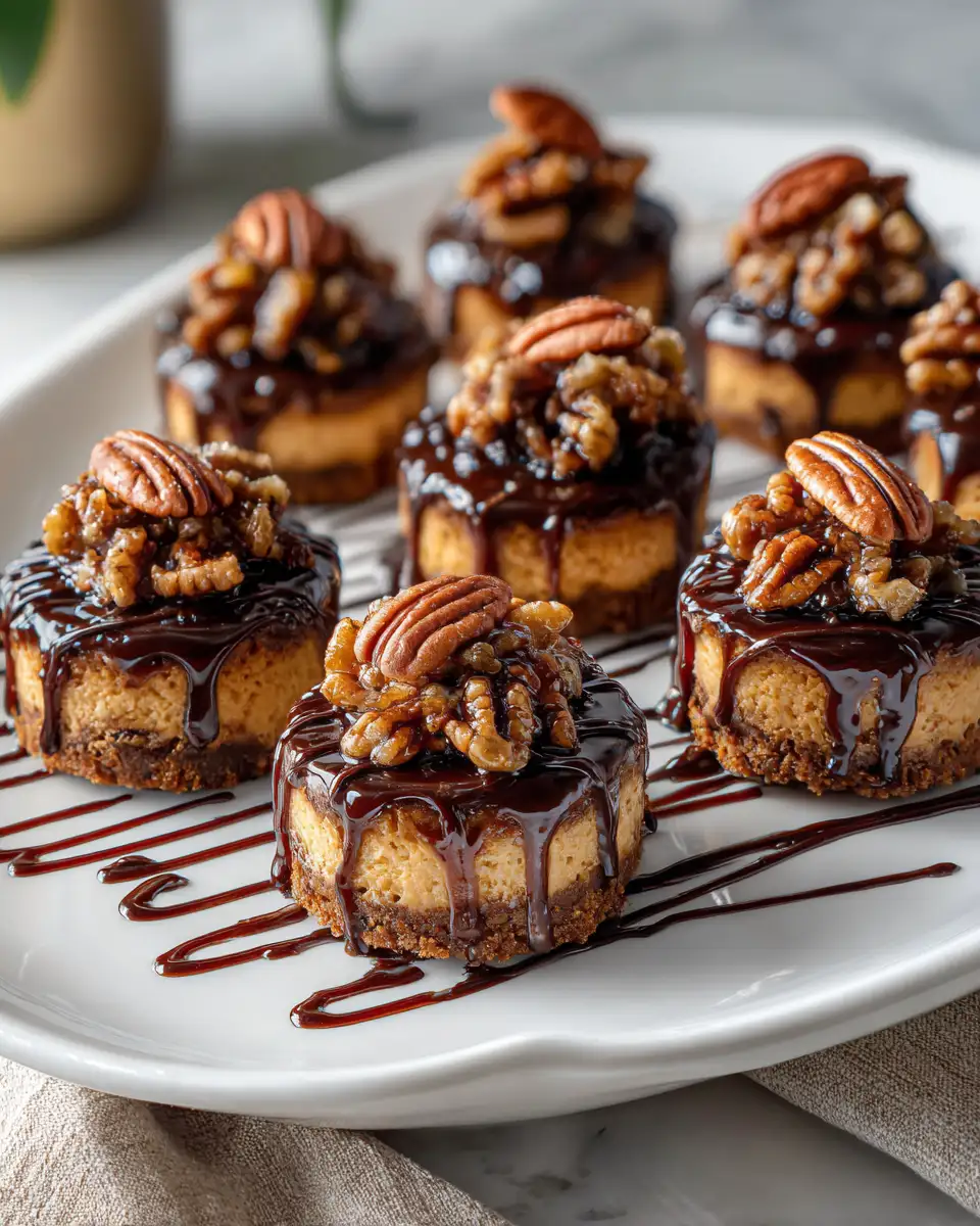 Final dish - Irresistible Chocolate Caramel Pecan Cheesecake Bites to Sweeten Your Day