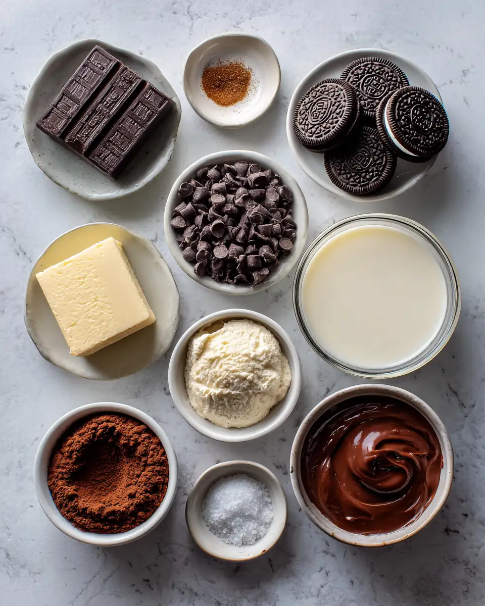 Ingredients for Indulge in Decadence with Irresistible Chocolate Fudge Cheesecake Cups
