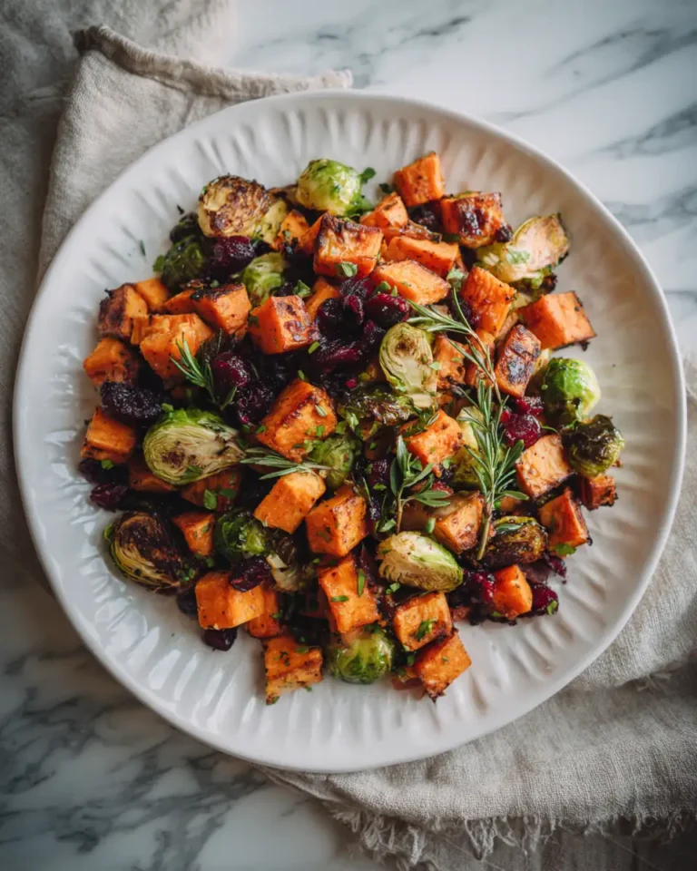 Cranberry Roasted Sweet Potatoes & Brussels Sprouts: A Festive Flavor Explosion - Featured Image