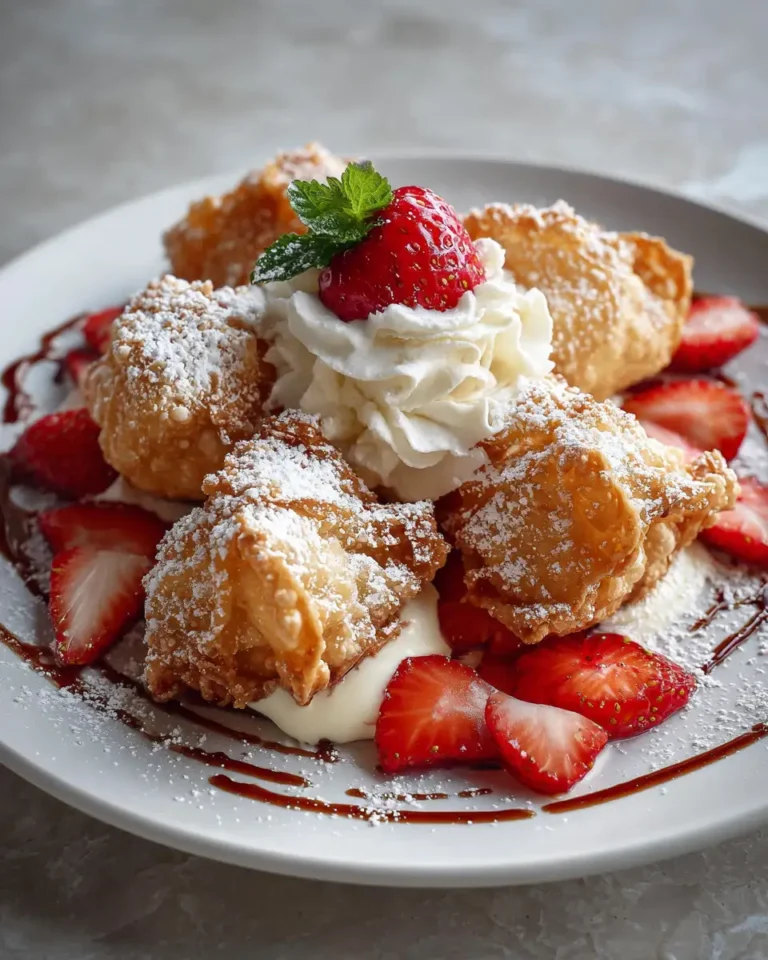 Crispy Wonton Meets Fried Strawberry Cheesecake Bliss: A Match Made in Dessert Heaven - Featured Image