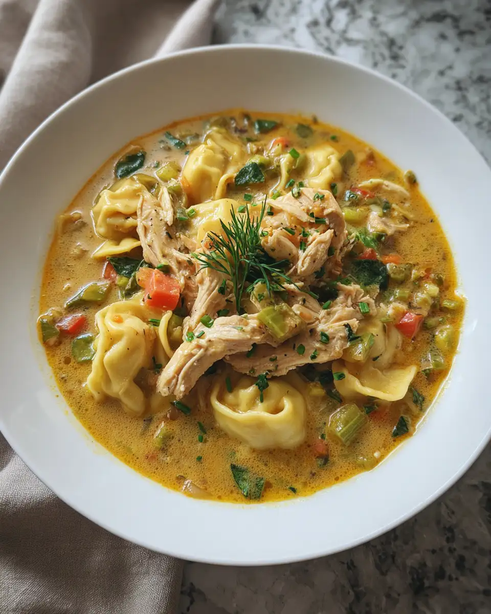 Final dish - Cozy Up with Comfort: Crockpot Chicken Tortellini Soup Delight