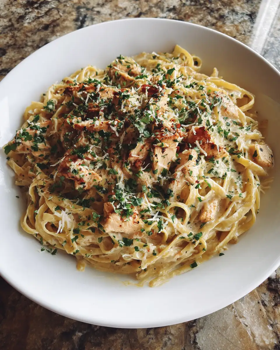 Final dish - Heavenly Crockpot Creamy Chicken Pasta for Effortless Gourmet Dining