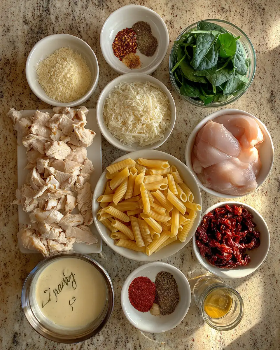 Savor the Flavors of Crockpot Tuscan Chicken Pasta: A Slow-Cooked Italian Delight 4 Ingredients for Savor the Flavors of Crockpot Tuscan Chicken Pasta: A Slow-Cooked Italian Delight