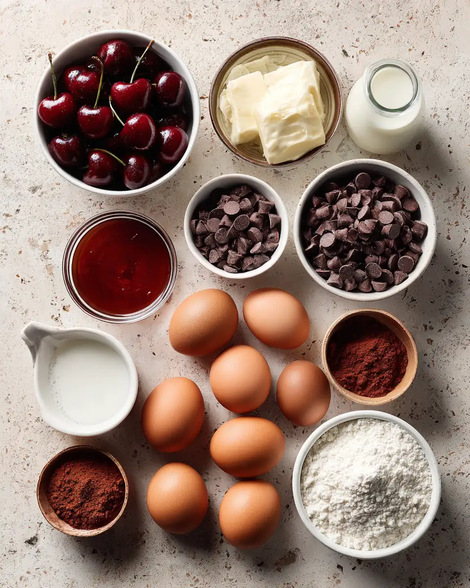 Indulge in Bliss with Our Decadent Chocolate Cherry Brownie Poke Cake Recipe for Chocolate Lovers 4 Ingredients for Indulge in Bliss with Our Decadent Chocolate Cherry Brownie Poke Cake Recipe for Chocolate Lovers