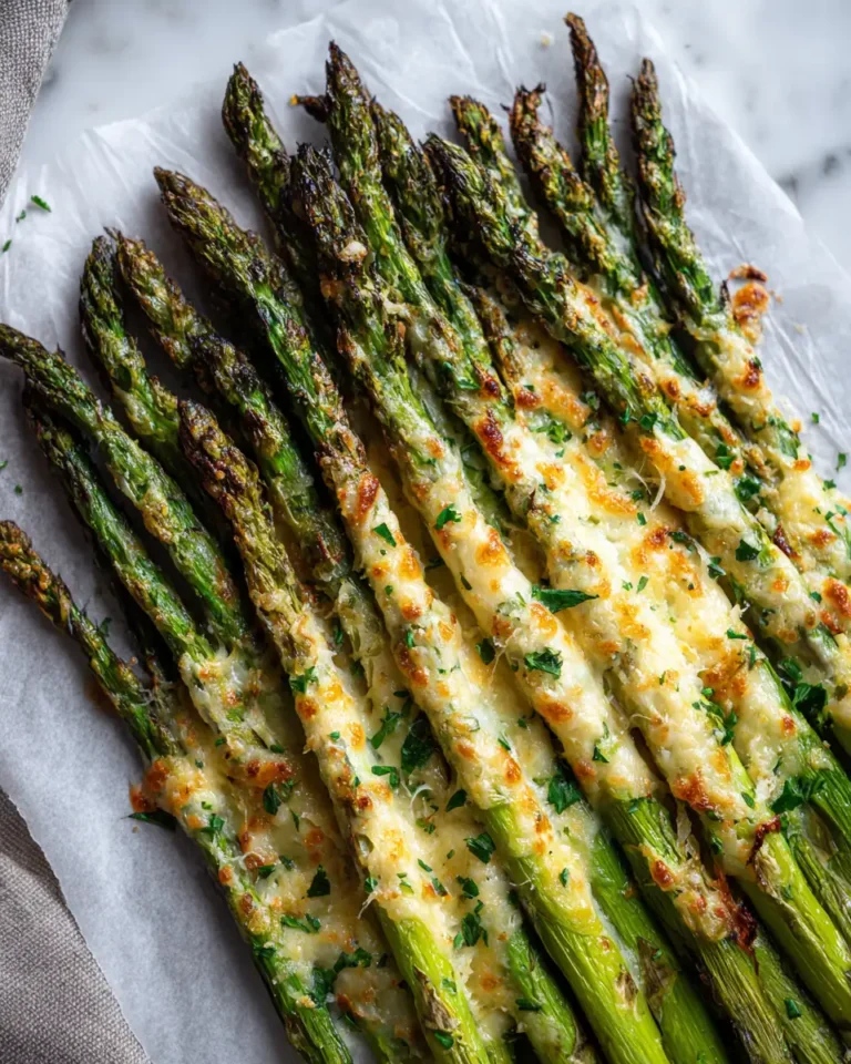 Melt-In-Your-Mouth Easy Cheesy Garlic Roasted Asparagus Recipe - Featured Image