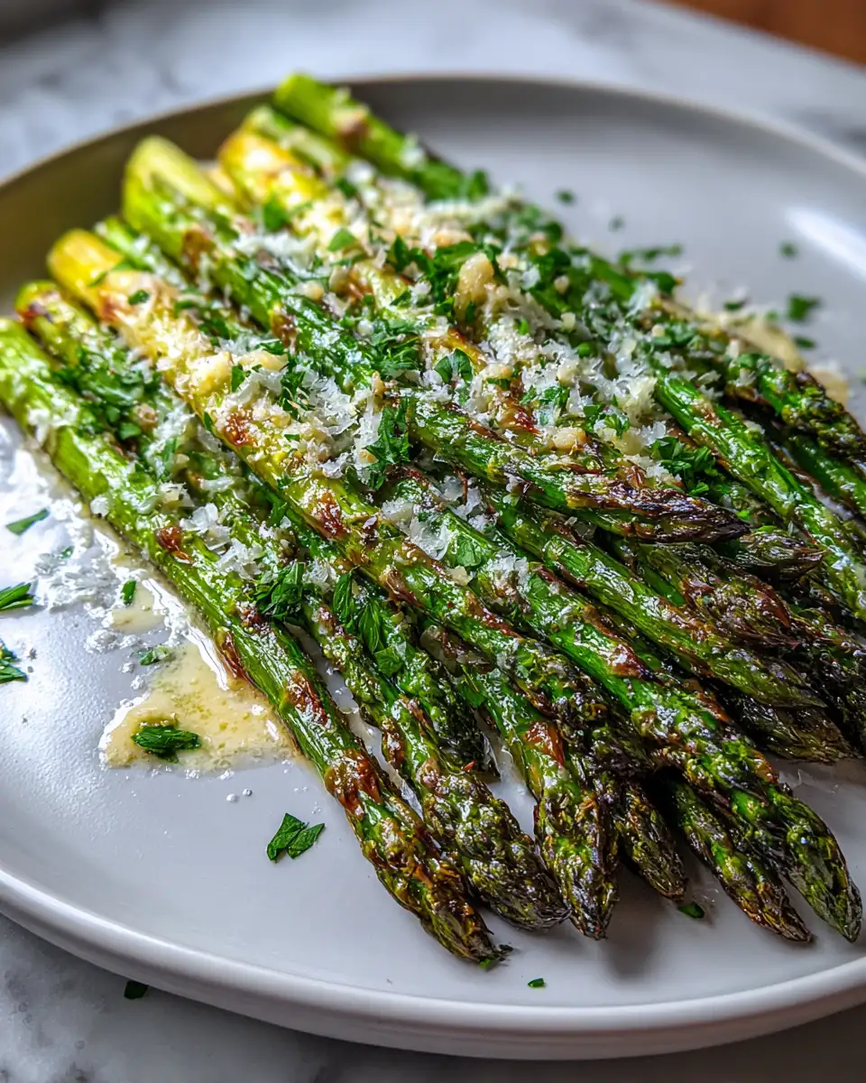 Final dish - Melt-In-Your-Mouth Easy Cheesy Garlic Roasted Asparagus Recipe