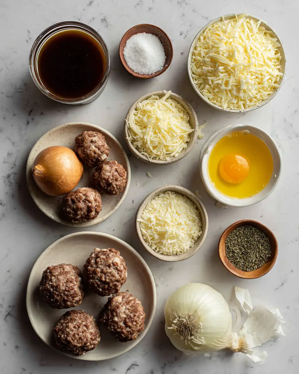 Savor the Flavor: French Onion Beef Meatballs Delight 4 Ingredients for Savor the Flavor: French Onion Beef Meatballs Delight