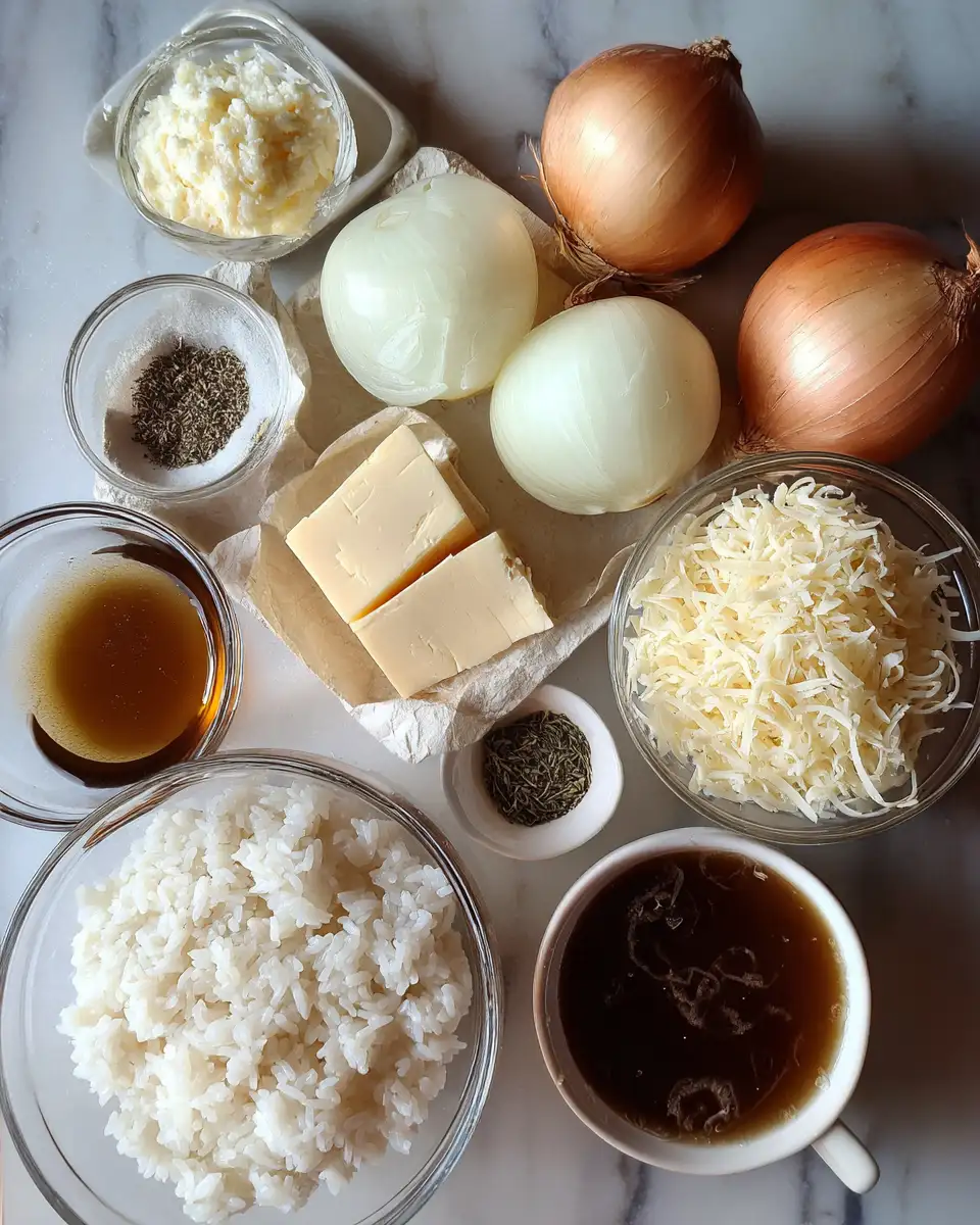 Ingredients for Quick and Delicious French Onion Butter Rice in 30 Minutes
