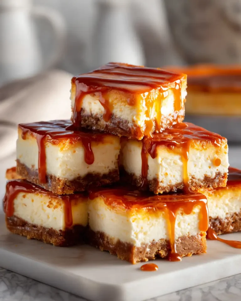 Indulge in Irresistible Gooey Caramel Cheesecake Bars Bliss - Featured Image