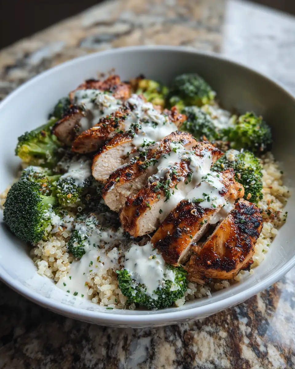 Elevate Your Dinner Game with Grilled Chicken Broccoli Bowls and Creamy Garlic Sauce 6 Final dish - Elevate Your Dinner Game with Grilled Chicken Broccoli Bowls and Creamy Garlic Sauce