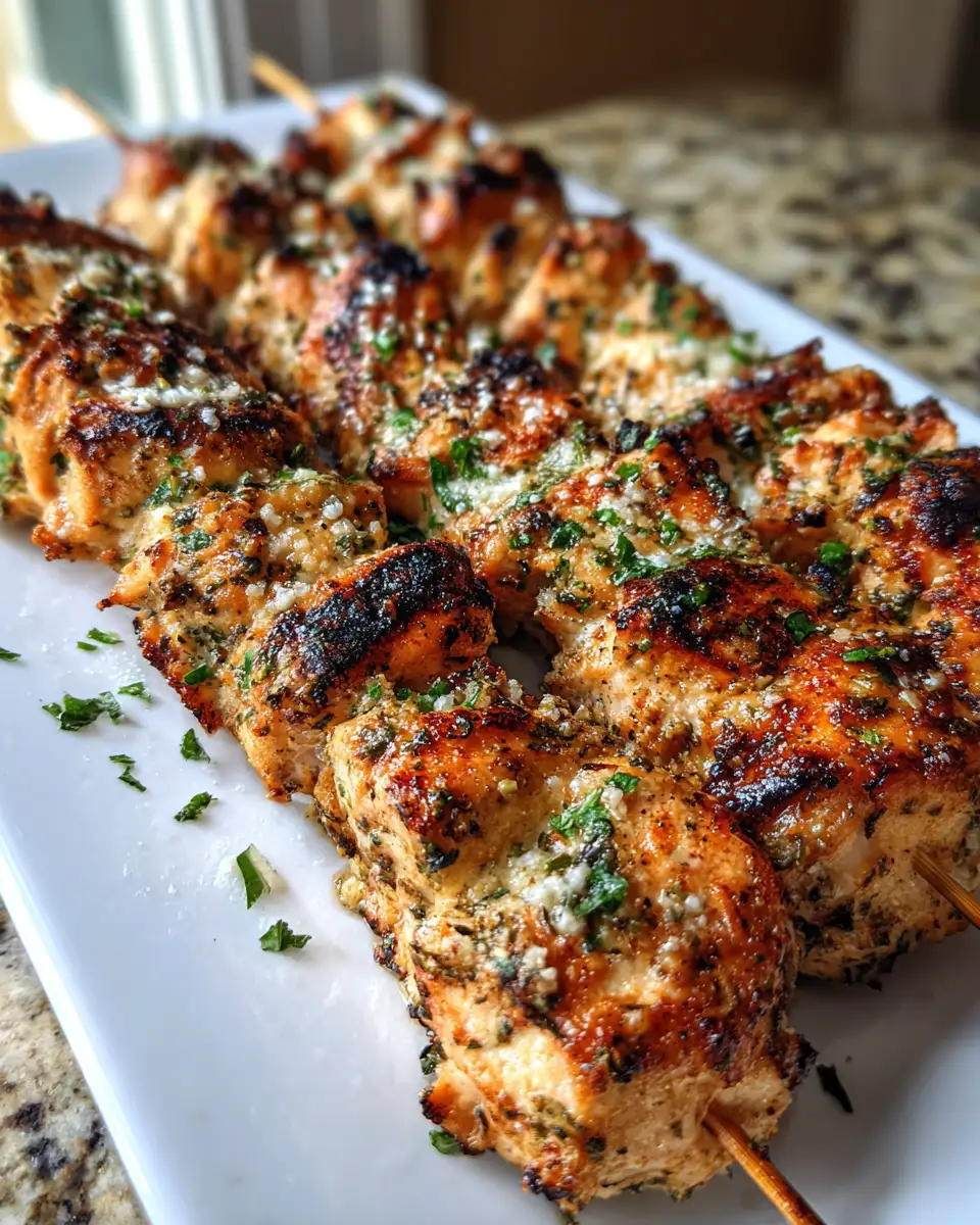 Final dish - Irresistible Garlic Parmesan Chicken Skewers Every Food Lover Must Try