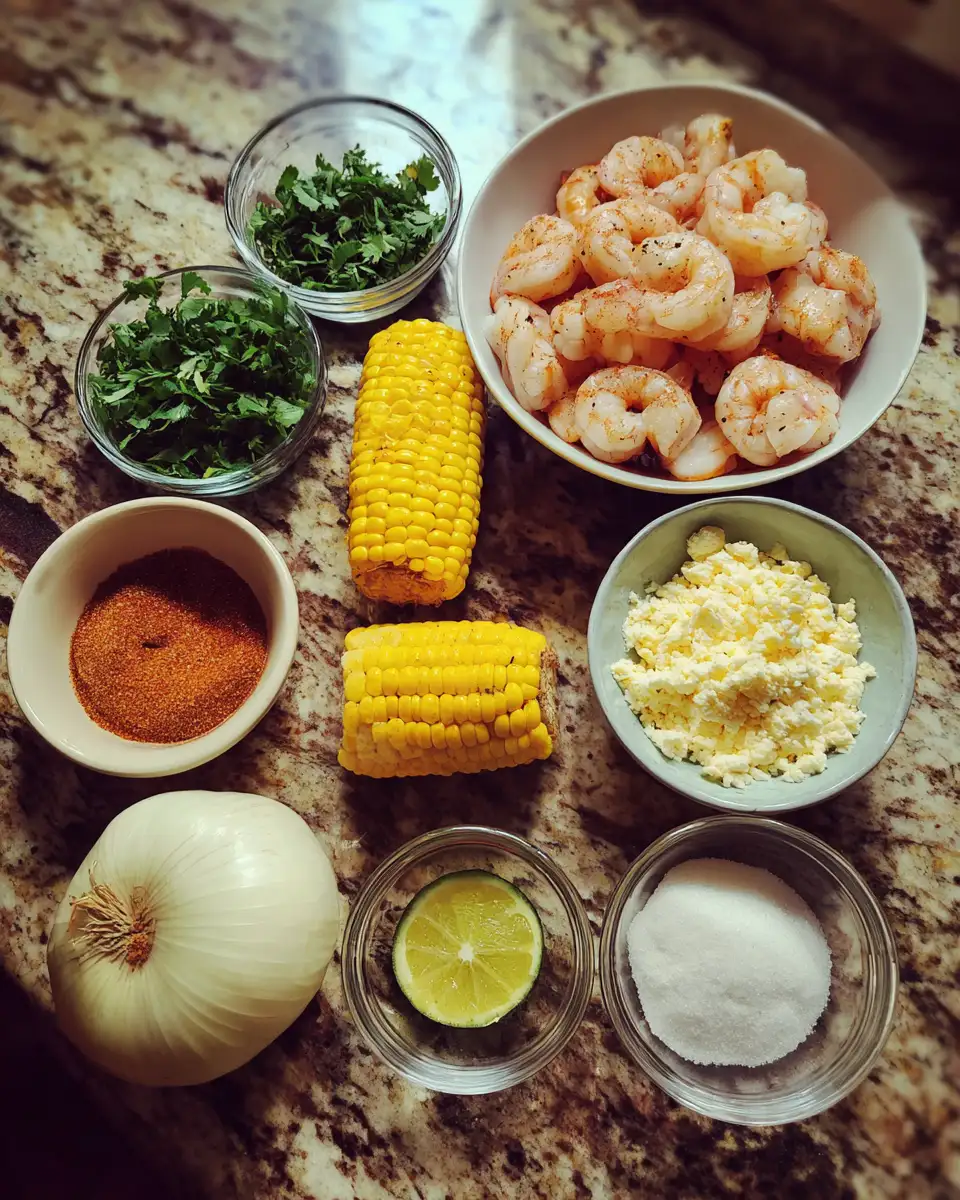 Savor the Flavors: Mexican Street Corn and Shrimp Delight 4 Ingredients for Savor the Flavors: Mexican Street Corn and Shrimp Delight